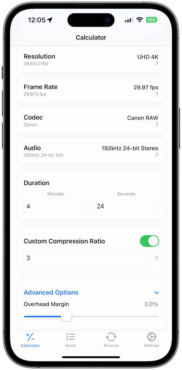 video-size-calculator screenshot 6